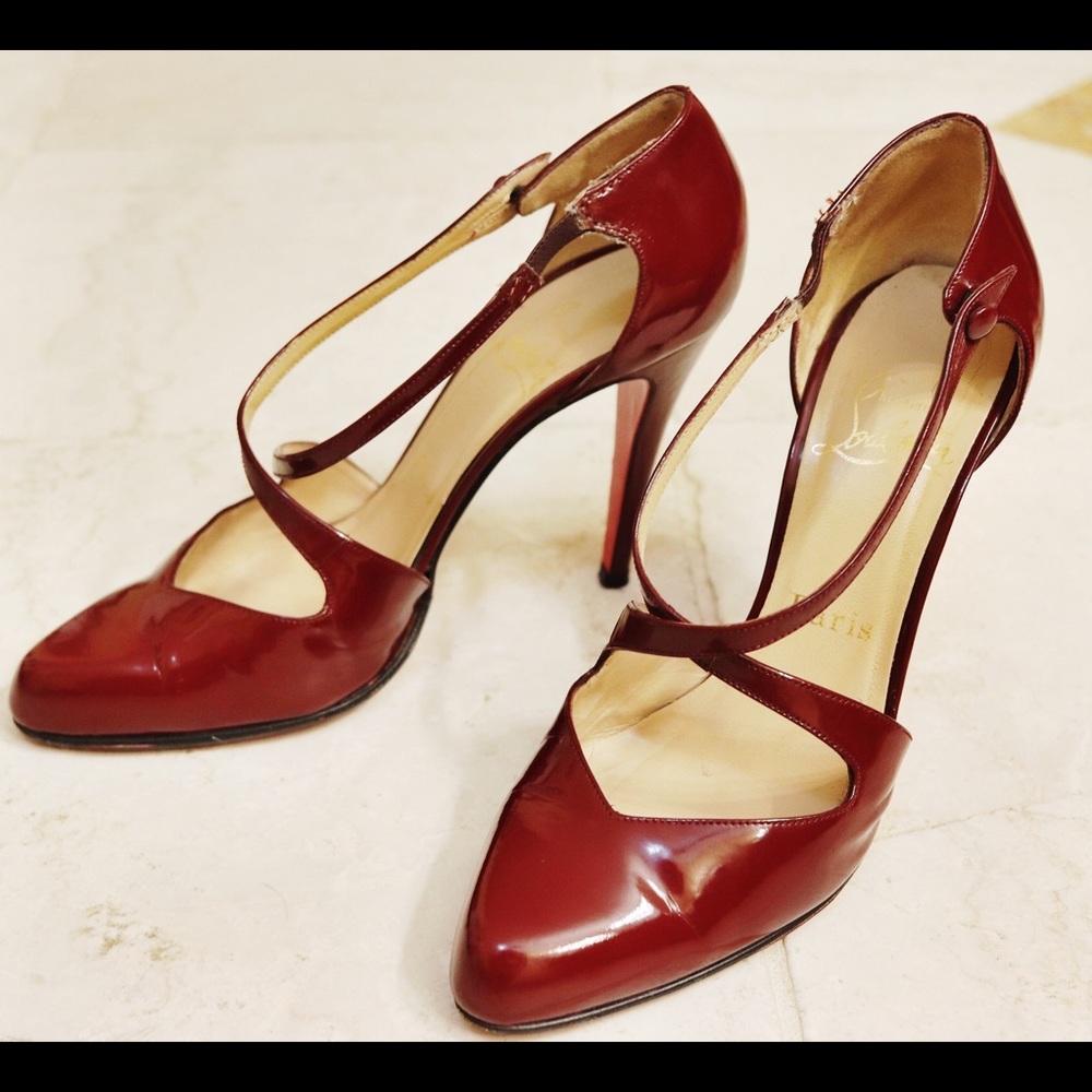 Christian Louboutin Burgundy Patent Leather Heels
